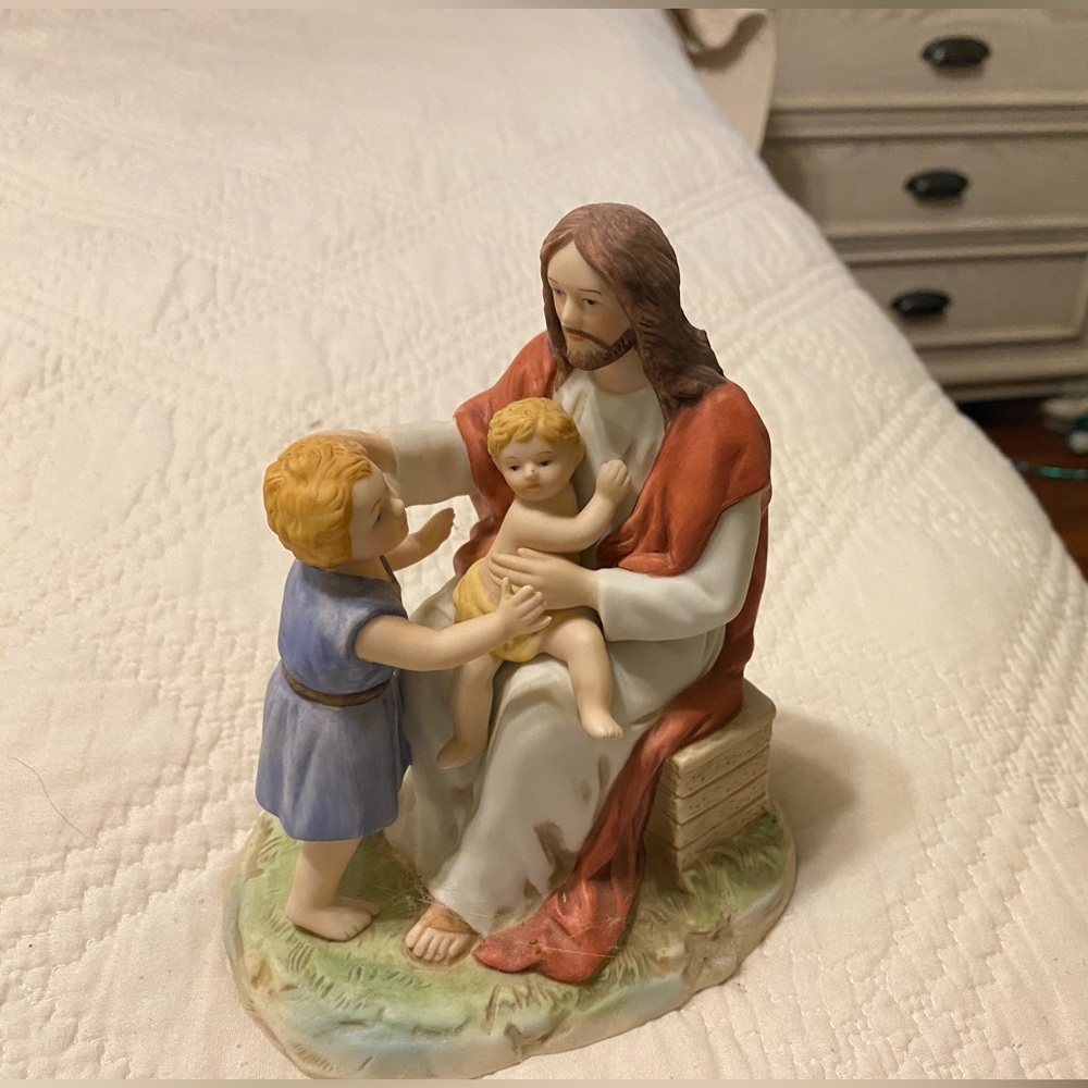 Homco Ceramic Jesus and Children Figurine